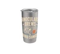 Binoculars Brews Bird Songs Birdwatching Caffè Retrò Bicchiere termico in acciaio inox doppia parete