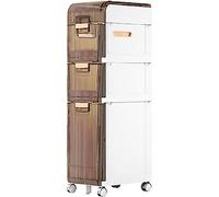 Bins stackable Storage with Wheels Narrow Bathroom Cabinet Corner Design MultiLayered Easy Pull High Capacity Vertical nizer Stable and Durable