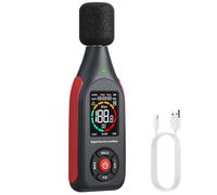 BINTA Decibel Meter Digital Sound Level Data Logger, Portable SPL Noise Monitor, 3-Color Alarm A/C ponderato, 30-130dB Veloce/Lento, MAX, Data Hold, Grafico Stampa Ricaricabile per Ufficio Fabbrica