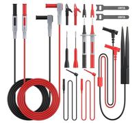 BINTA Kit 11Pcs Puntali Multimetro Elettrico,Professionale Set di Cavi per Sonde di Prova-con Morsetti a Coccodrillo/Gancio di Prova/Pinzette di Prova/Sonda di Prova