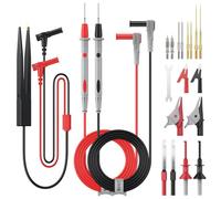 BINTA Kit 25Pcs Puntali Multimetro Elettrico,Professionale Set di Cavi per Sonde di Prova-con Morsetti a Coccodrillo/SMD Morsetto per Test di Salto/Gancio di Prova/Spina a Banana e a Forcella