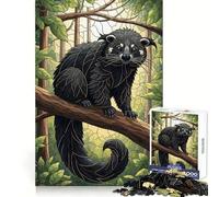 Binturong nella foresta, puzzle in stile vetrata, 1000 pezzi per ragazzi, stimola la capacità di ragionamento, crea un'atmosfera serena, un regalo premuroso (50x75cm)