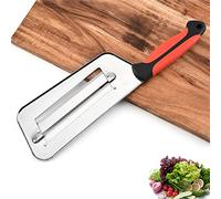 binxliuxo 1pc Coltello per cavolo trituratore per crauti e insalata di cavolo, in acciaio inox, con due lame affilate, manico in plastica (rosso)
