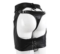 binxliuxo Fluoro Accessori b-d-s-m per Minigonna in PU Nero