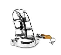 binxliuxo Male Cage Chastity Device Chastity Lock Beginner Cage to Prevent Erection Bon-dage Steel Stainless for Men(50mm)