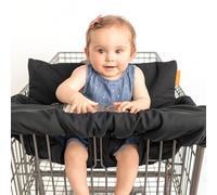 Binxy Baby 2-in-1 Cushy High Chair Cover and Shopping Cart Cover for Baby, Comfortable Cover for Grocery Cart, Universal Fit Cart Cover for Babies, Includes Storage Pouch - Black