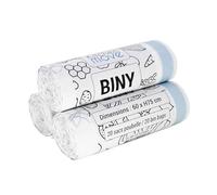 BINY - Sacchetti della spazzatura da 50 l, 60 x 75 cm, ultra resistenti, 23 micron, con chiusura scorrevole, confezione da 60