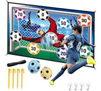 BINYI Set da Gioco con Pallone da Calcio per Bambini Porta da Calcio in Cortile per Interni ed Esterni con Palline in Velcro Porte da Calcio per Bambino di 3 4 5 6 7 8 Anni