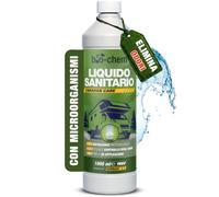 bio-chem Liquido Sanitario 1L con microrganismi per Camper | Formula con microrganismi per bagni chimici di roulotte - Additivo sanitario concentrato per campeggio con bicchiere dosatore