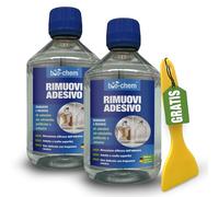 bio-Chem - Rimuovi Colla e Etichette 2X 500ml con Raschietto - Alternativa all'acetone - Materiali per rimozione Adesivi - Rimuove residui di Etichette, Colla Extra Forte