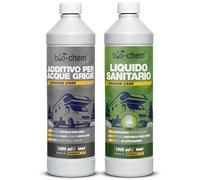 Bio-Chem - Set di 2 Prodotti per la Pulizia dei WC di roulotte e Camper - Liquido Sanitario e additivo per acque Grigie WC a Secco da Campeggio