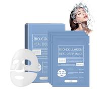 Bio Collagen Face Mask Overnight,4 Pezzi Bio-Collagen Real Deep Mask,Maschera Idratante Viso Real Deep Mask,Film di Collagene,Maschera Collagene Viso,Pelle Rassodata,Idratazione Profonda