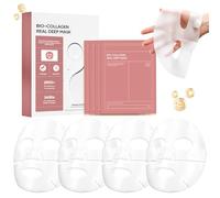 Bio Collagen Real Deep Mask, Mascarilla Facial Colageno 4 Piezas, Mascarilla Hidratante Facial, Mascarilla Colágeno Noche, Reduce Líneas Finas Minimiza Los Poros