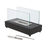 Bio Etanolo Fuoco ad Angolo Acciaio Inox Vetro Nero Moderno Design Zone