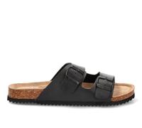 Bio Etika 41012 - Sandali piatti da uomo, con fibbie e soletta confortevole, colore: nero, Nero , 43 EU