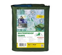 Bio Green Impermeabile 8 x 10 - Telone multiuso resistente - Telone multistrato in pellicola laminata incrociata - ideale per agricoltura, campeggio, copertura per mobili, 100% polietilene