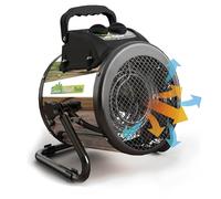 Bio Green Riscaldamento elettrico per serra Palma Twin con termostato manuale, 2 x 1000 Watt, circolazione dell'aria 163 m³/h, modalità di ricircolo, alloggiamento in acciaio inox