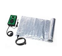 Bio Green Tappeto riscaldante per Articoli da Coltivazione in Alluminio con termostato, Argento