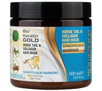 Bio Keratin Gold Cura dei capelli con collagene di argan e equiseto, cheratina ed estratti vegetali - cura professionale per capelli secchi e danneggiati (maschera di equiseto e collagene 500 ml)