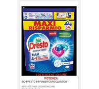 BIO PRESTO POWER CAPS CLASSICO DETERSIVO LAVATRICE PREDOSATO 54 CAPSULE