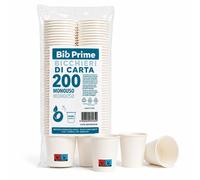 Bio Prime - 200pz - Bicchieri Acqua in Carta 200ml - Bicchieri 200ml Biodegradab