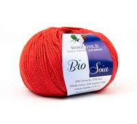 Bio Soia, splendido filato in Cotone Biologico e Soia. Fibre naturali vegetali morbidissime al contatto con la pelle, effetto cachemire, leggerissimo da lavorare e durevole nel tempo. Rosso corallo