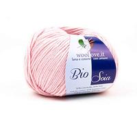 Bio Soia, splendido filato in Cotone Biologico e Soia. Fibre naturali vegetali morbidissime al contatto con la pelle, effetto cachemire, leggerissimo da lavorare e durevole nel tempo-Cipria