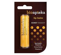 Bioapteka Honey Therapy, balsamo per labbra con cera d'api, burro di cacao, olio di girasole, olio di jojoba, vitamina E per labbra secche e screpolate, 4,5 g.