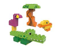 BIOBUDDI Animali Selvatici | Coccodrillo, Fenicottero e Anatra nella Foresta Vergine, 25 Pezzi, 100% Compatibile con Lego & Duplo, Prodotto in UE (Paesi Bassi), 97% bioplastica, BB-0107