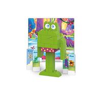 BIOBUDDI BB-0152 - Kit Swampies - Ribby, mattoncini biologici da Inserire, compatibili con Altre Marche, Realizzati in plastica Biologica, 35 mattoncini, Sfondo di Gioco e Personaggi di Cartone