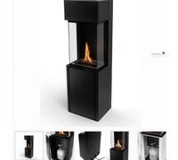 Biocamino a Bioetanolo ARCTICON BEV Senza Canna Fumaria, Controllo Remoto, Fiamma Reale - Dimensioni ?32,1x40x h126,2 cm peso 36,5 kg nero