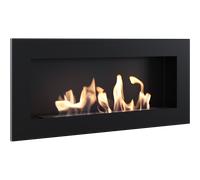 Biocamino Bioetanolo da incasso DELTA SLIM Nero TÜV 90x40 Bruciatore 50cm