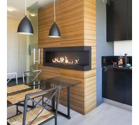 Biocamino da Incasso DELTA destro 120 cm Nero Opaco, Dimensioni 120x28x48 cm, Acciaio, TÜV Certificato - Ideale per Aromaterapia