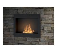 Biocamino da Parete Frame 600 Bruciatore Line da 450 mm Dimensioni 60x20x49 cm peso 15 kg, Colore Nero nero