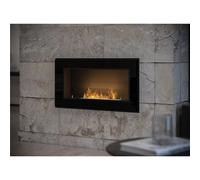 Biocamino da Parete Frame 900 Con Vetro Protettivo Bruciatore Line da 450 mm Dimensioni 90x20x49 cm peso 15 kg, Colore Nero nero