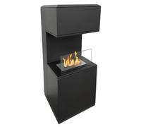 Biocamino da Pavimento con Bruciatore 1,2L Nero 3,2kW Acciaio Inox