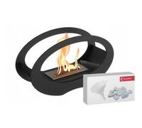 Biocamino da Terra ECHO Nero con Kit Accessori - Acciaio Verniciato, Dimensioni 50x16.2x29.1 cm, Ecologico e Sicuro