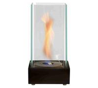 Tecno Air System Biocamino da Tavolo in Vetro e Acciaio Potenza 0,8 Kilowatt colore Nero - AOSTA