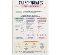 Biochemistry Basics Poster Carb Types Educational Home Decor
