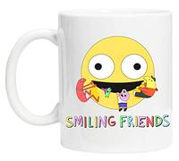 BIOCLOD Smiling Friends Logo Tazza Riutilizzabile in Vetro Bianco Per tè e Caffè Coffee Cup