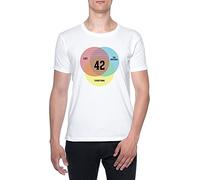 BIOCLOD Venn Diagram 42 Life The Universe And Everything Uomini Maglietta Bianca Girocollo Men T-Shirt White Round Neck S
