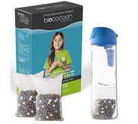 biococoon ACQUA VIVA + borraccia BPA Free 750 ML sacchetto filtro per acqua alcalina pH, elimina cloro per borracce, caraffe, filtranti ecc. durata totale 4 mesi