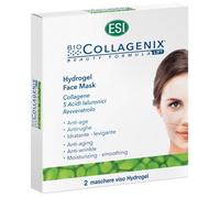 ESI, Biocollagenix Hydrogel Face Mask, Maschera Viso al Collagene, Acido Ialuronico e Resveratrolo, Effetto Antirughe, Idratante e Levigante, Dona una Pelle Elastica e Idratata, 2 Maschere