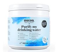 Biocool Polvere dissolubile per la depurazioneacqua 450 ml, per acqua potabile pulita in roulotte, campeggio, escursionismo ed emergenze, tratta fino a 3.000 litri.
