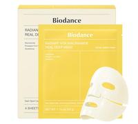 BIODANCE Radiant Vita Niacinamide Real Deep Mask, Overnight Hydrogel Mask, Tone Correction, Texture Refining, Radiant Glow, 3-in-1 Visible Care, Korean Skincare, 1,19oz(34g) x 4ea