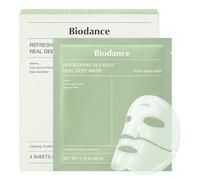 BIODANCE Refreshing Sea Kelp Real Deep Mask, Maschera Hydrogel Notte, Lenitiva, Controllo di Olio e Sebo, Trattamento Imperfezioni, Skincare Coreana, Regalo per Donna | 34 g x 4