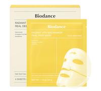 BIODANCE Radiant Vita Niacinamide Real Deep Mask, Overnight Hydrogel Mask, Tone Correction, Texture Refining, Radiant Glow, 3-in-1 Visible Care, Korean Skincare, 1,19oz(34g) x 4ea
