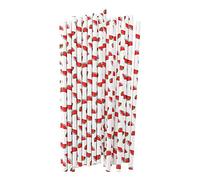 Biodegradable Paper Straws 50pcs | Environmentally Conscious Fruit Pattern Straws for Beach Party/Picnic/Pool Theme | Reusable & Sturdy for Hot & Cold Drinks | 7.8 Inch (Watermelon)