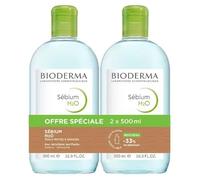 Bioderma Sebium H2O - Acqua micellare detergente purificante, confezione da 2 x 500 ml