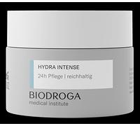 Biodroga Hydra Intense ricca cura 24 ore, 50 ml, crema per la cura del viso con acido ialuronico, idratante viso